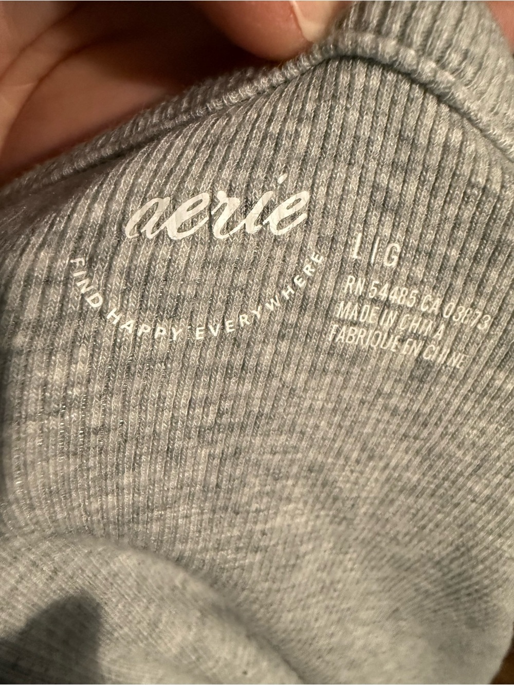 aerie Light Heather Gray Ribbed bodysuit